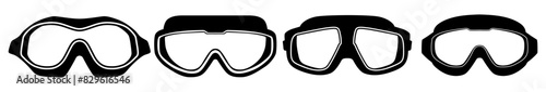 set retro aviator glasses goggles icon vector illustration