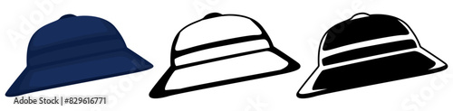 set collections bucket hat icon symbol vector illustration