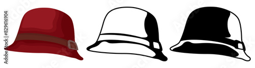 set cloche hat icon vector illustration