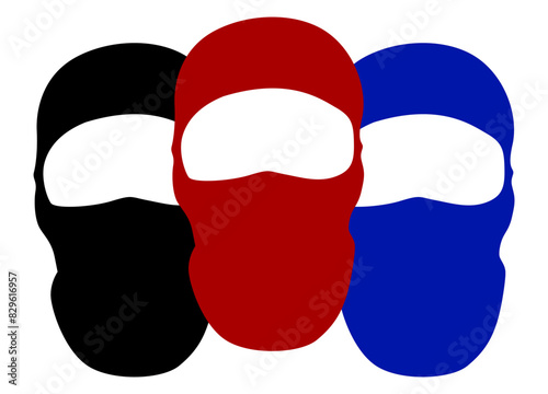 set ski mask icon. balaclava mask symbol design vector illustration