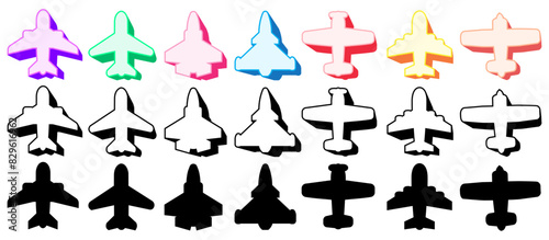 set collections trendy airplane icon. plane travel logo symbol vector illustration