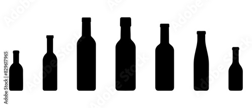 Kitchen bottles silhouette black filled vector Illustration icon