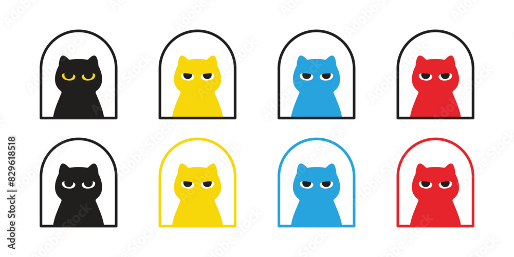 cat vector window kitten icon calico neko pet cartoon character munchkin illustration symbol clip art isolated design cat vector window kitten icon calico neko pet cartoon character munchkin illustration symbol clip art isolated design