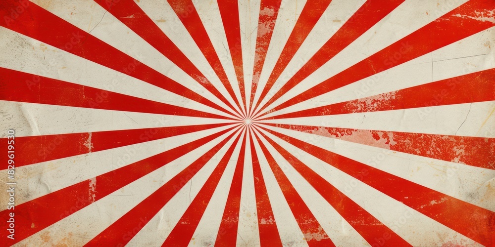 Fototapeta premium red and white sunburst patter. Retro circus background.