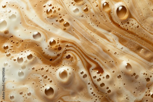 closeup surface of latte coffee.