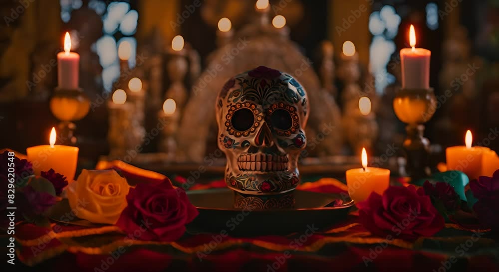Altar for the Day of the Dead (Dia de Muertos) in Mexico.