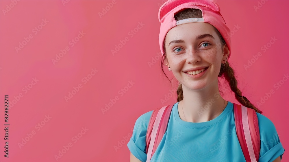 Joyful Young Sports Volunteer Exudes Enthusiasm while Aiding Athletic Events Joyful Young Sports Volunteer Exudes Enthusiasm while Aiding Athletic Events