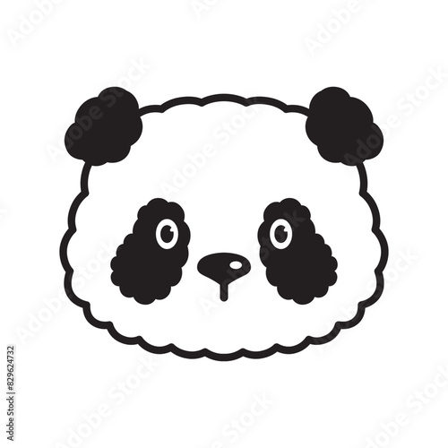 panda polar bear icon face head teddy vector fluffyl fur pet cartoon character logo symbol illustration clip art isolated design
