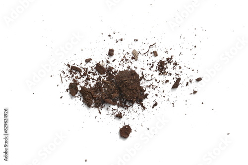 Pile of soil isolated on white background
