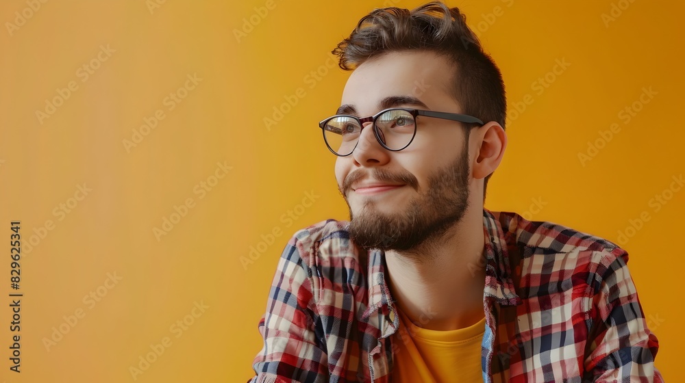 Fototapeta premium Vibrant Career Path Joyful Young Columnist Excelling in Her Colorful Office Space