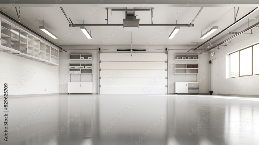 Blank Canvas: Empty All-White Two-Car Garage