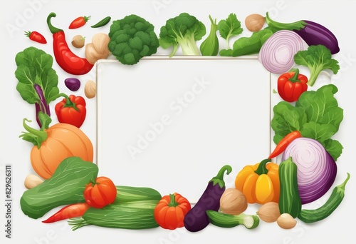 vegetables frame with empty space for text