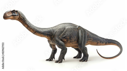 Majestic Diplodocus Stretching Neck in White Studio - Prehistoric Dinosaur Safari Concept © PUKPIK