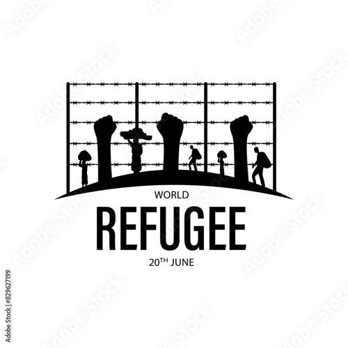 Vector illustration of World Refugee Day social media feed template