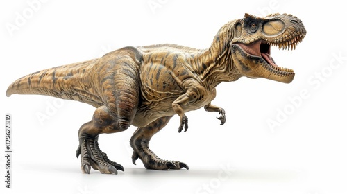 Fierce Tyrannosaurus Rex Striking a Dynamic Pose in Studio Isolation