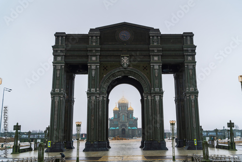 March 23, 2024. Russia. Moscow oblast. the Russian Carillon and the Main Temple of the Armed Forces of the Russian Federation.
