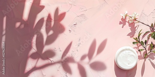 cosmetology, face care product, minimalism, photo of stock, place of the text pink color, mockup template