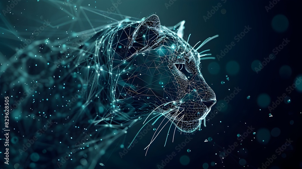 Abstract Geometric Wildlife Wireframe - Striking Minimalist 3D Mesh Art in Cinematic Photographic Style Abstract Geometric Wildlife Wireframe - Striking Minimalist 3D Mesh Art in Cinematic Photographic Style