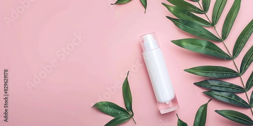 cosmetology, face care product, minimalism, photo of stock, place of the text pink color, mockup template