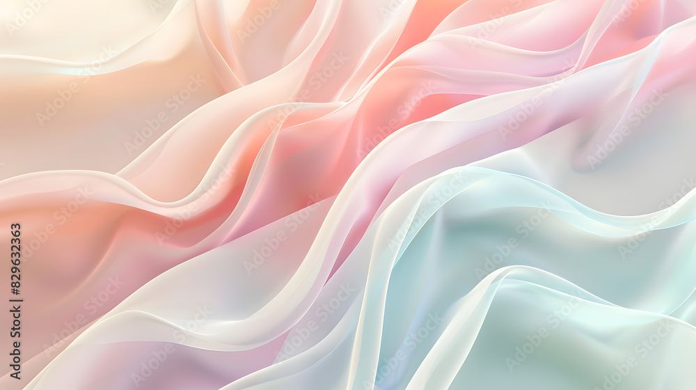Obraz premium Subtle abstract soft pastel waves Gradient colors texture background. Generative AI.