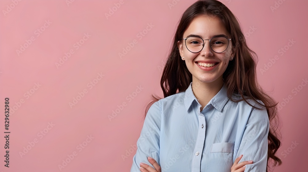 Young Recruiter Exuding Joy and Professionalism in Vibrant Office Setting Young Recruiter Exuding Joy and Professionalism in Vibrant Office Setting