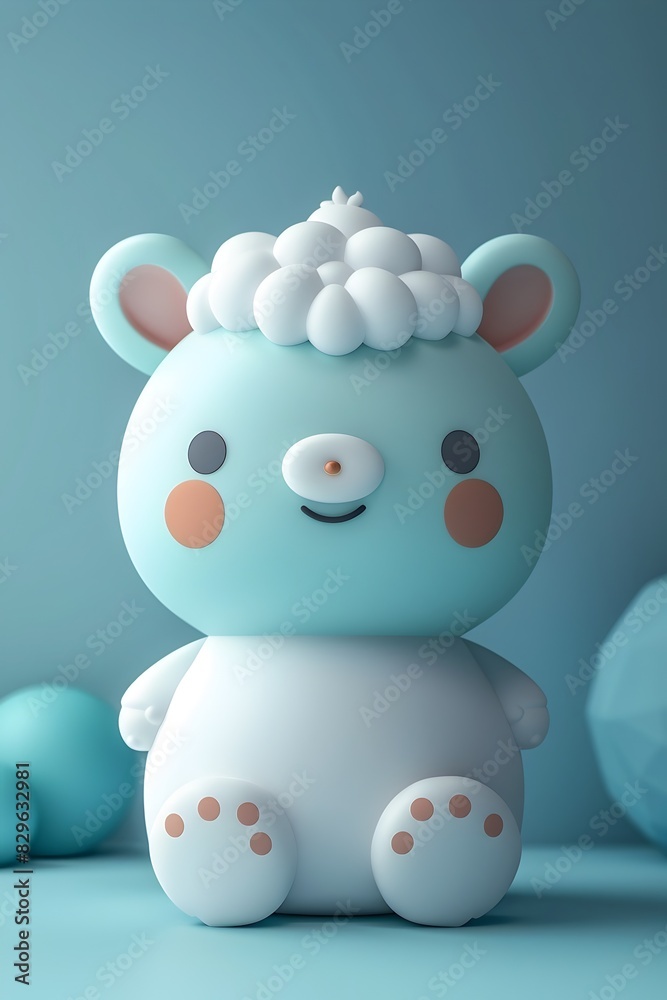 Charming Smiley Face Animal Character in Minimalist Scandinavian-Inspired Interior Scene Charming Smiley Face Animal Character in Minimalist Scandinavian-Inspired Interior Scene