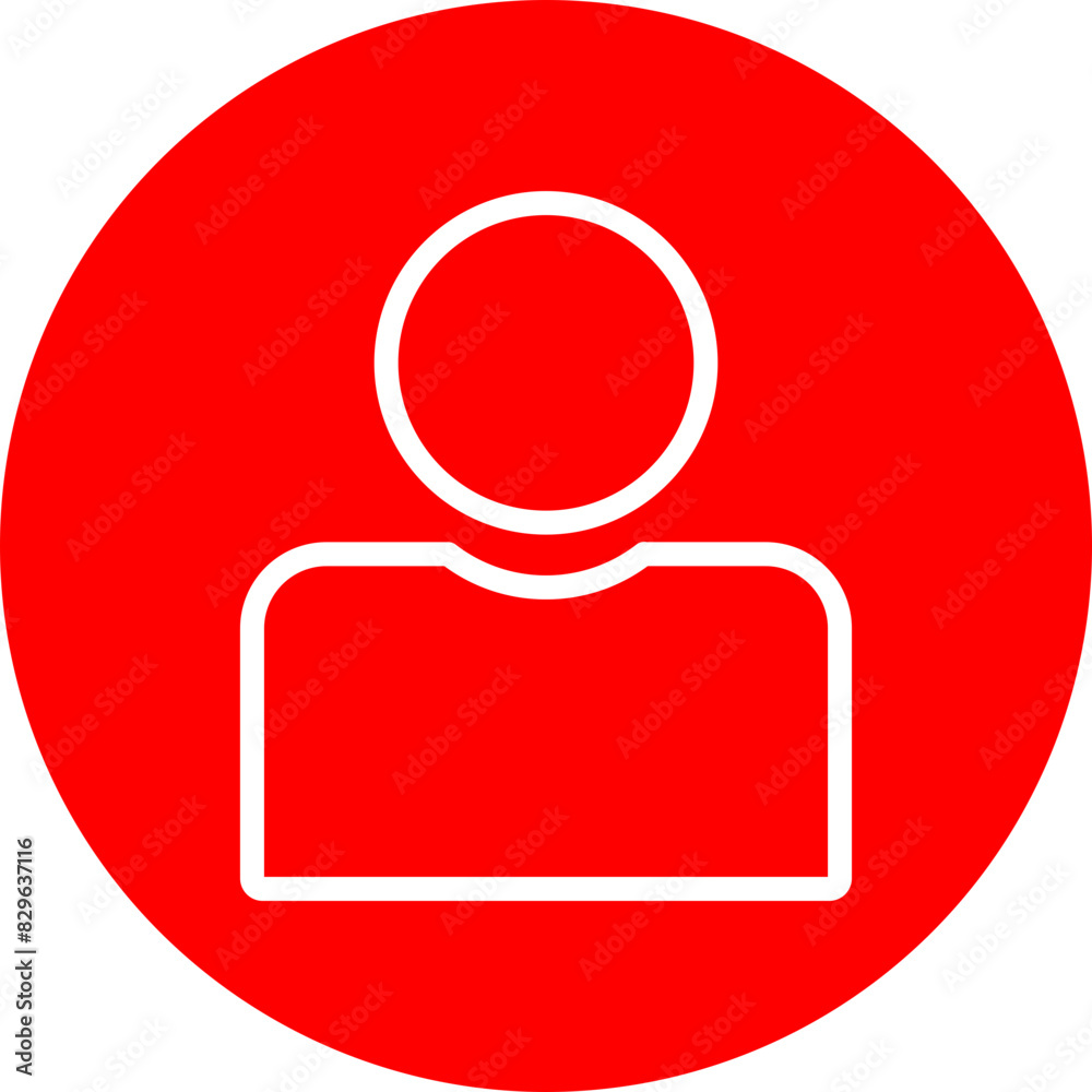 User Line White Circle Red Icon Design User Line White Circle Red Icon Design