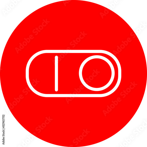 Switch Line White Circle Red Icon Design