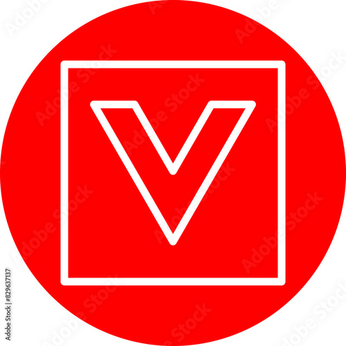 Scroll Down Line White Circle Red Icon Design