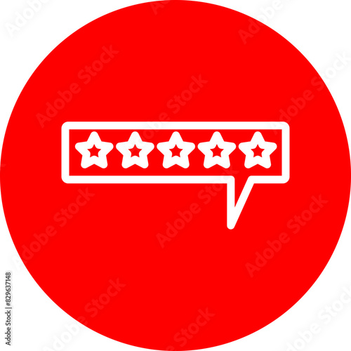Rating Line White Circle Red Icon Design