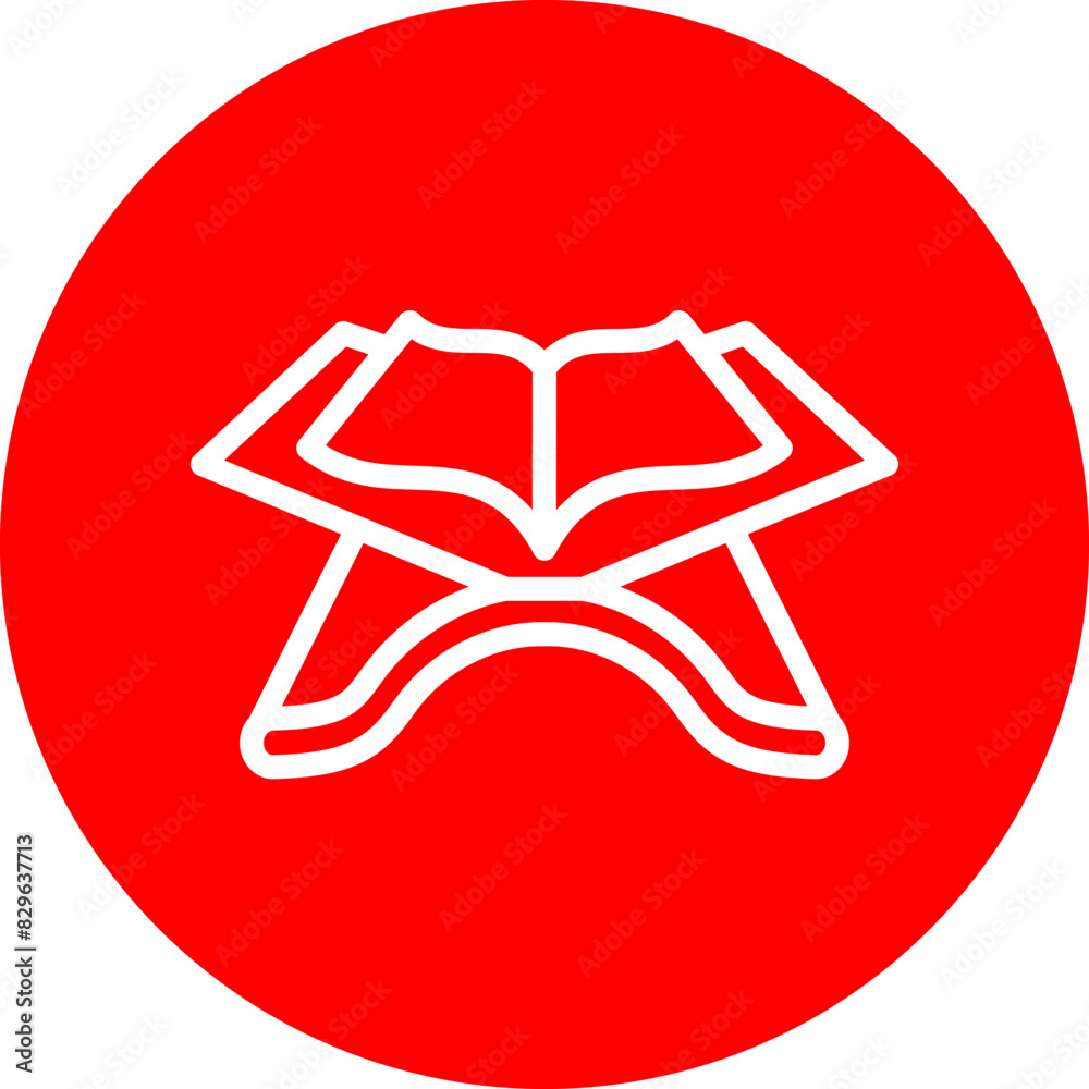 Fototapeta premium Quran Line White Circle Red Icon Design