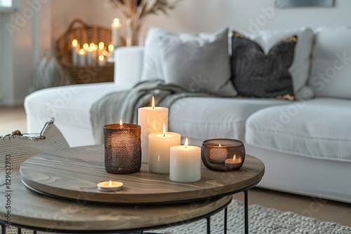 Minimalist Living Room Ambiance with Elegant Coffee Table Decor   © rui