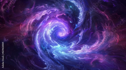 Glowing neon swirls in cosmic ultraviolet hues. Mystical and futuristic background