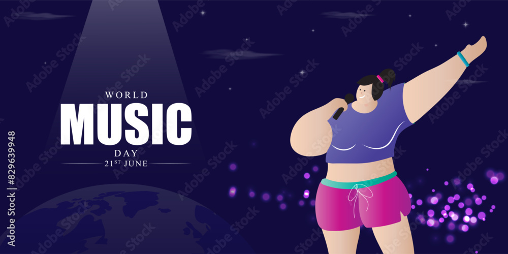 Vector illustration of World Music Day social media feed template Vector illustration of World Music Day social media feed template