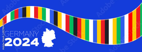 European soccer competition Germany 2024 background. Vector banner design