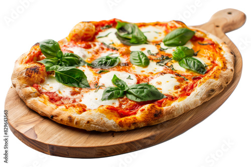 pizza margherita isolated on white or transparent
