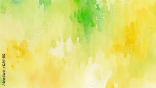 Colorful green yellow beige and orange watercolor background of abstract with paint blotches and soft blurred texture © Reazy Studio