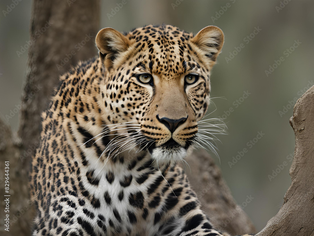Fototapeta premium close up portrait of a leopard