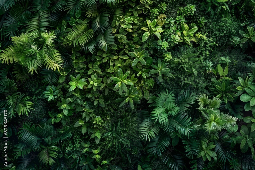A dense wall covered in abundant green leaves, creating a vibrant and lush natural display