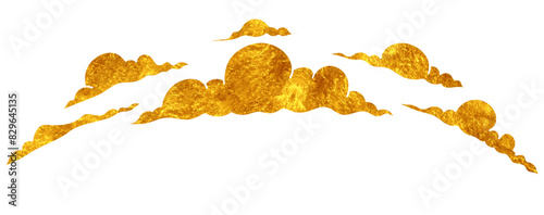 cloud illustration in gold colored style