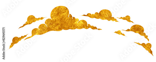 cloud illustration in gold colored style