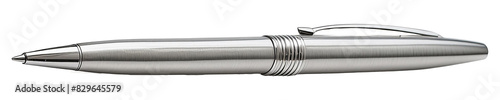 Premium Silver Ballpoint Pen Isolated On Transparent Background