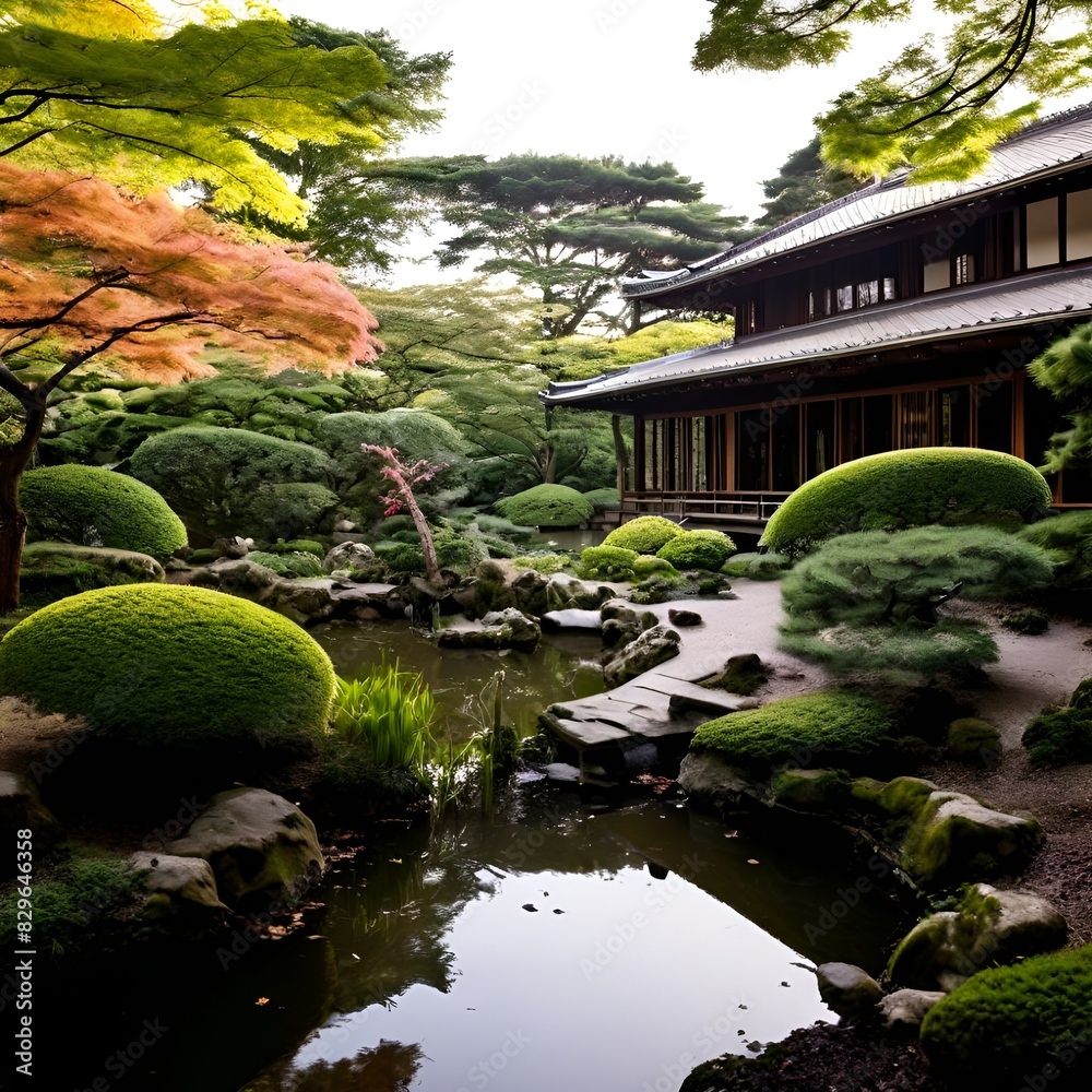 Fototapeta premium japanese garden in spring