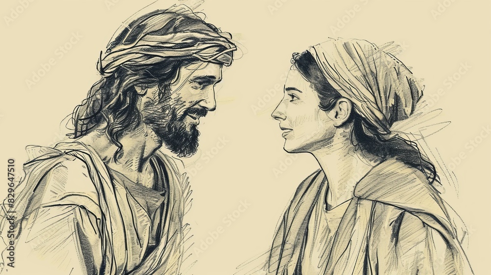 Biblical Illustration: Jesus and the Samaritan Woman, Jacob's Well ...