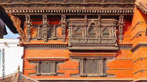 Architecture of Nine Storey Palace, Kathmandu Durbar Square, Kathmandu, Nepal. photo