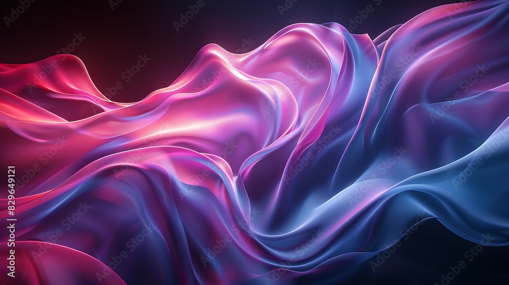 Fototapeta premium Abstract pink and blue flowing wave.
