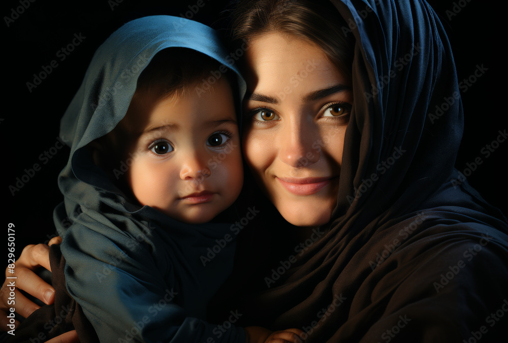 Mother and Toddler in Warm Embrace Mother and Toddler in Warm Embrace