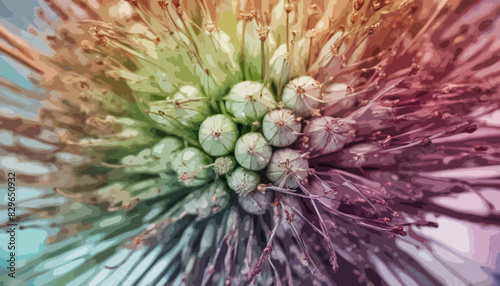 Blumensamen. Botanische Nahaufnahme von Samenkapseln. Vektor.