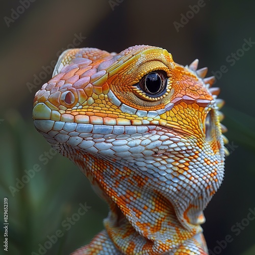 Digital image of lizard   close-up portrait   high quality  high resolution