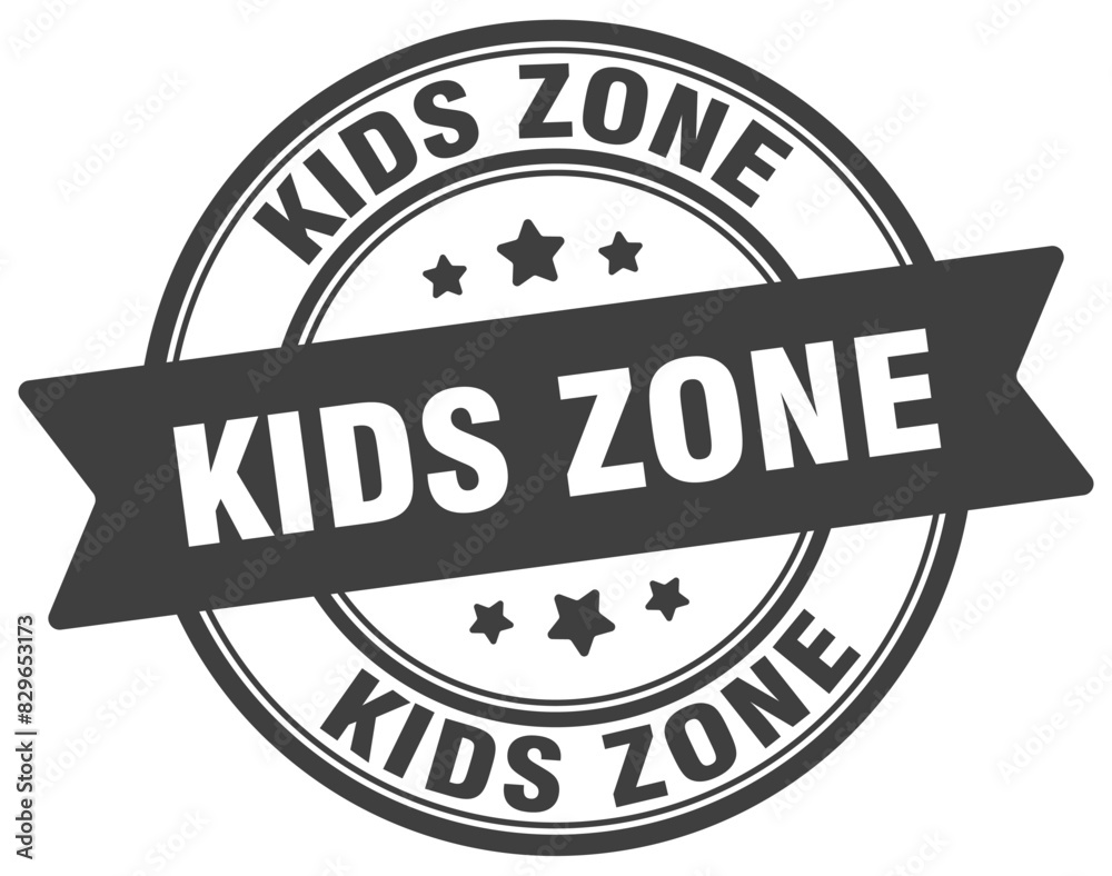 kids zone stamp. kids zone label on transparent background. round sign